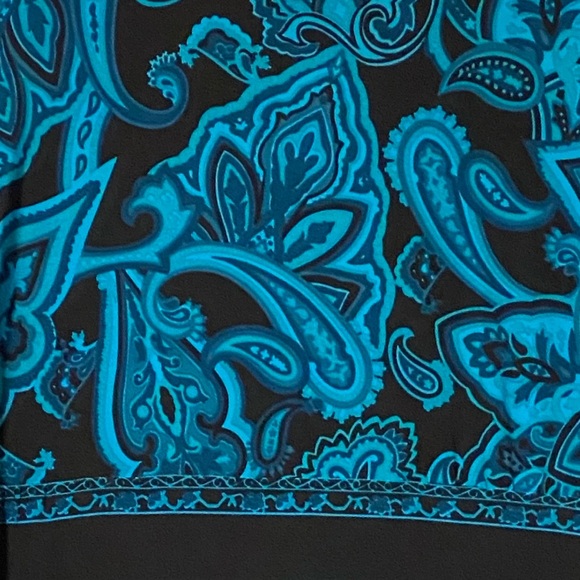 INC Petite Large Paisley Tourqoise and Black Dress - Picture 6 of 12